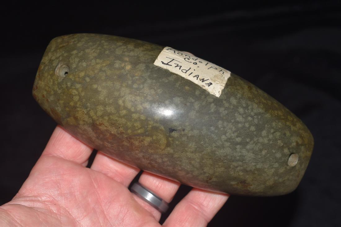 5 5/8" Drilled Boatstone labeled Randolph County, IN (1 of 5)