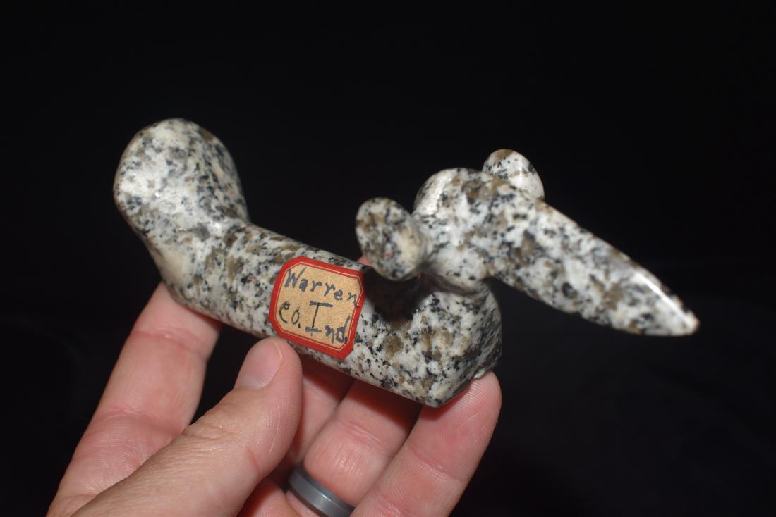 5 3/4" Pop Eyed Birdstone labeled Warren County, IN (1 of 6)