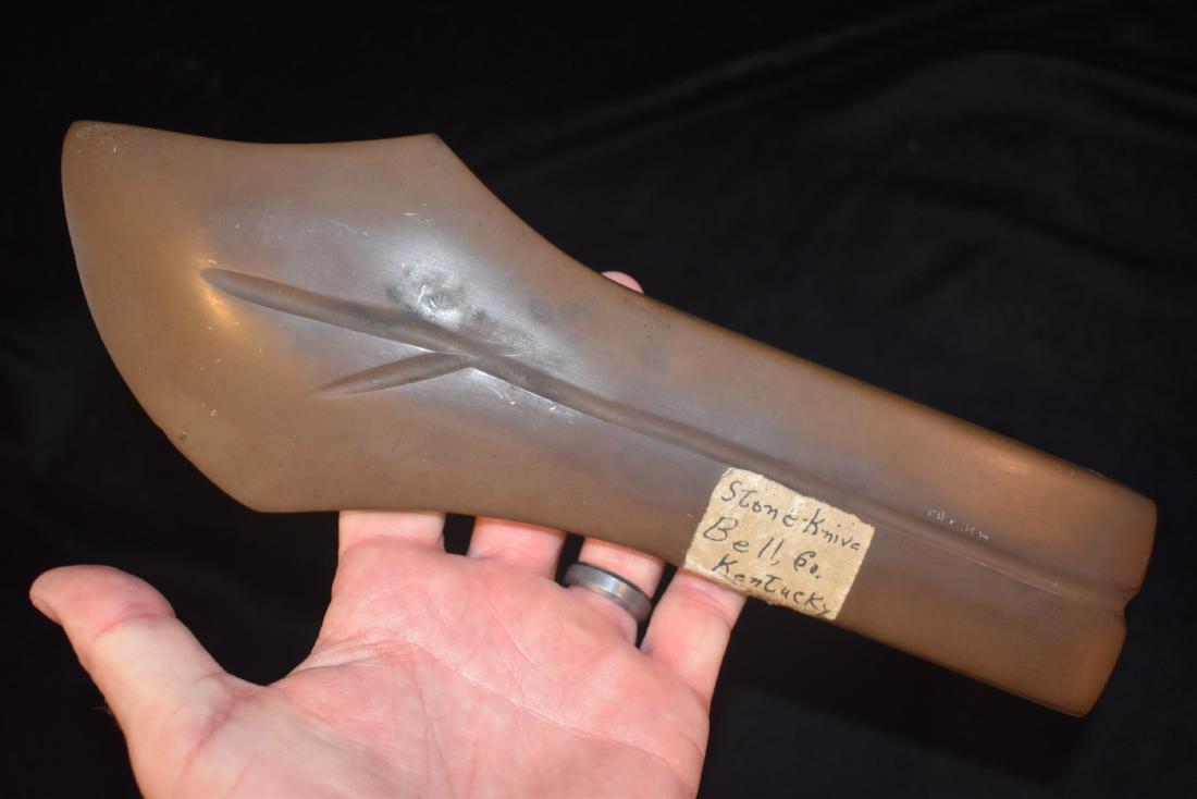 10 1/2" Stone Knife labeled Bell County, KY (1 of 4)