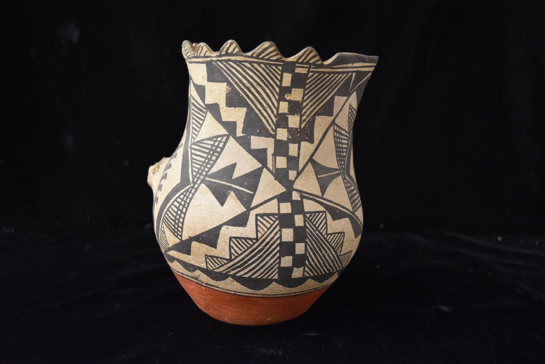 7 1/2" Tall Black and White Painted Vessel, Missing (1 of 8)