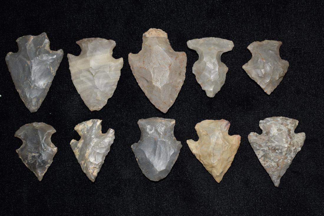 Lot of 10 Arrowheads, found by Jack Baker, Wayne Co, IL (1 of 13)