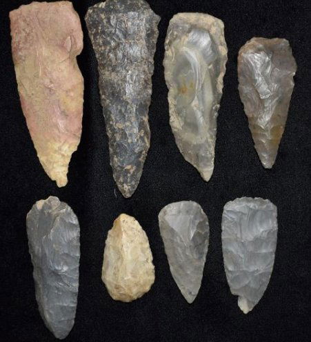 8 Arrowheads, found by Jack Baker, Wayne Co, IL (1 of 11)