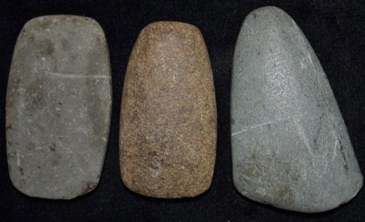 3 Miniature Celts, found by Jack Baker, Wayne Co, IL (1 of 8)