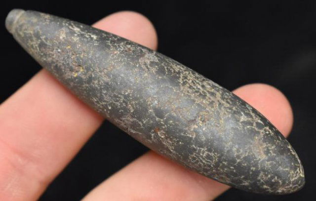 3 1/4" Grooved Hematite Plummet, found by Jack Baker, (1 of 6)