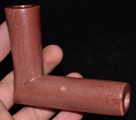 3 1/2" Long Catlinite Elbow Pipe, mid 1900s, BAKER (1 of 7)