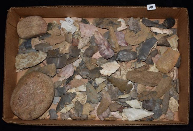 Flat of arrowheads, found by Jack Baker, Wayne Co, IL (1 of 9)