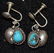 Vintage Pair of Silver and Turquoise Earrings,