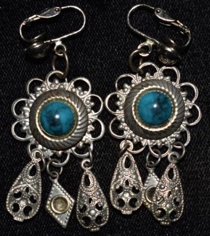 Nice Silver and Turquoise Ear-Rings, collection of Wes (1 of 3)
