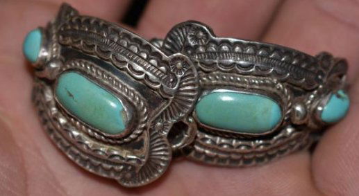 Nice Silver and Turquoise Bracelet, collection of Wes (1 of 5)