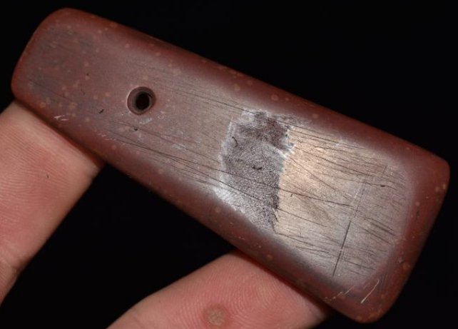 3 1/8" Catlinite Pendant, Wisconsin, Ex Larry Lantz , (1 of 6)