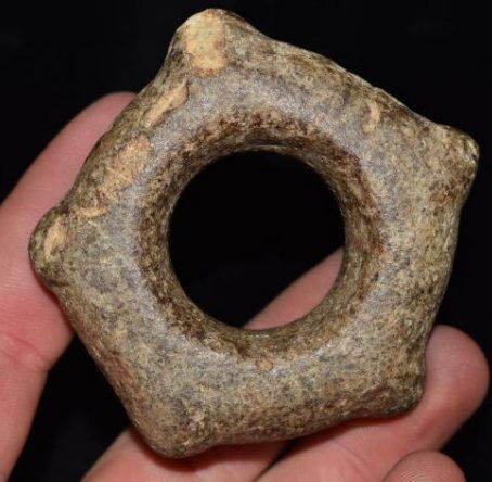 2 3/4" Pre Columbian Mace War Club Head, 5 Sided (1 of 5)