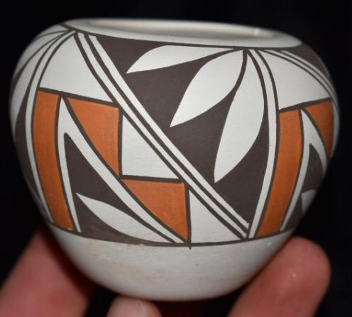 2 3/8" Tall Acoma, Lucrio, Pottery Vessel, (1 of 7)