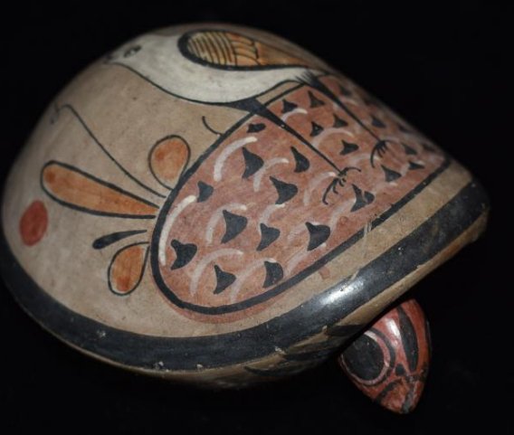 4 1/2" Vintage Mexican Tolana hand Painted Pottery (1 of 9)