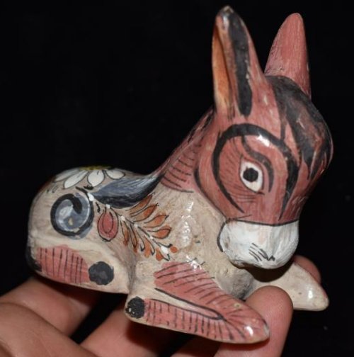 3 3/4" Vintage Mexican Tolana hand Painted Pottery (1 of 9)