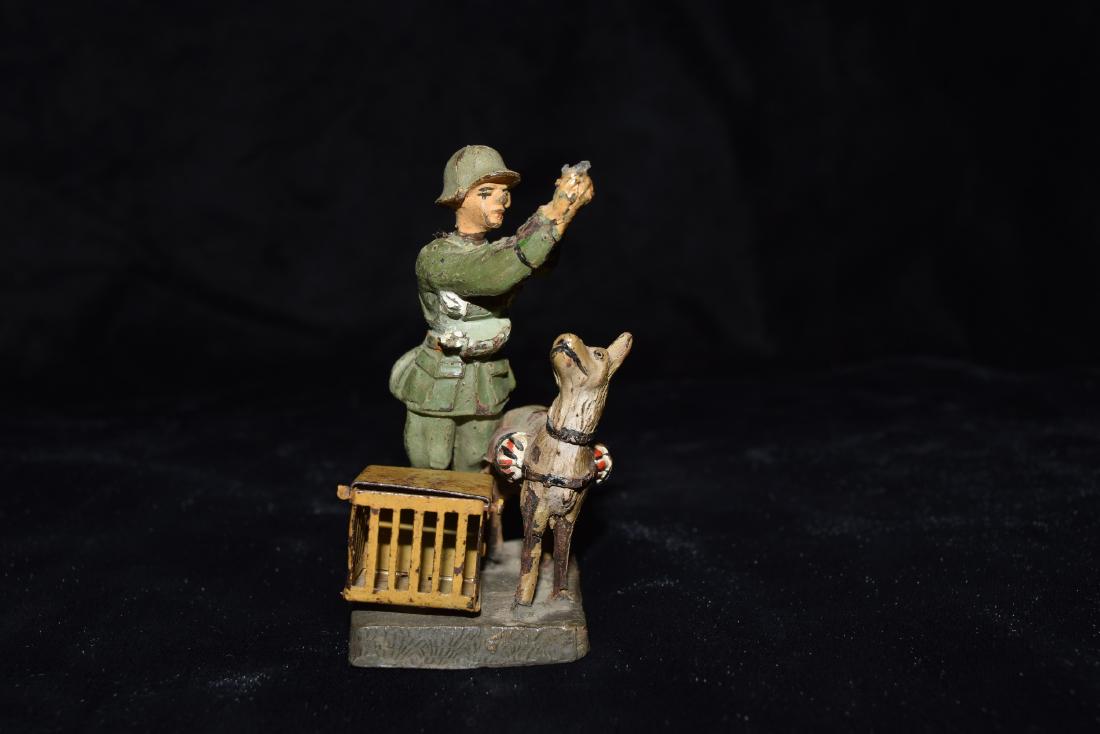 Elastolin Soldier Messenger Pigeon and Dog Germany WWI (1 of 6)