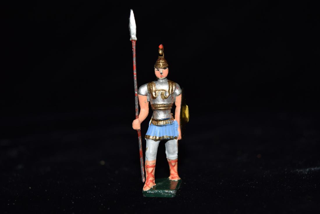 Lead/Tin Roman/Greek Soldier with Spear Toy Japan WWI: Lead/Tin Roman/Greek Soldier with Spear Toy Japan WWI Era