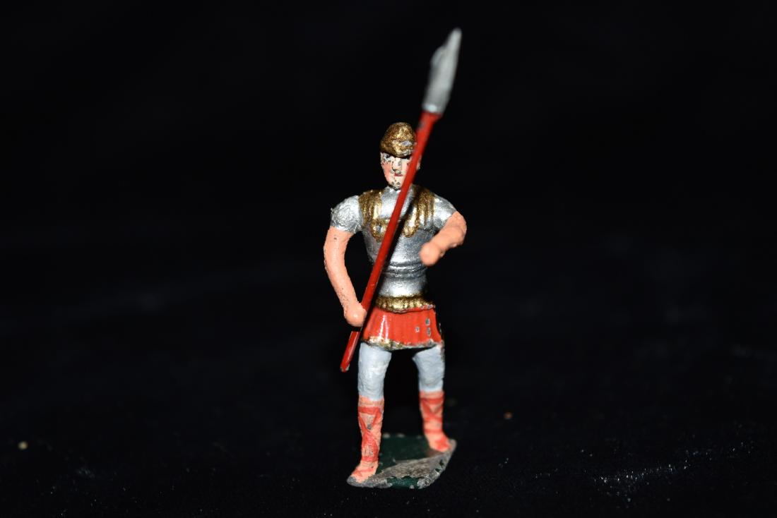 Lead/Tin Roman/Greek Soldier with Spear Toy Vintage: Lead/Tin Roman/Greek Soldier with Spear Toy Vintage