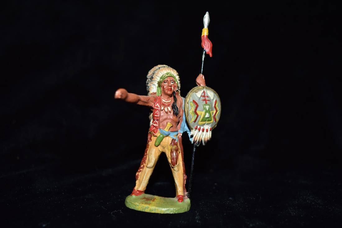 Elastolin Indian Chief with Spear Toy Germany Early (1 of 7)