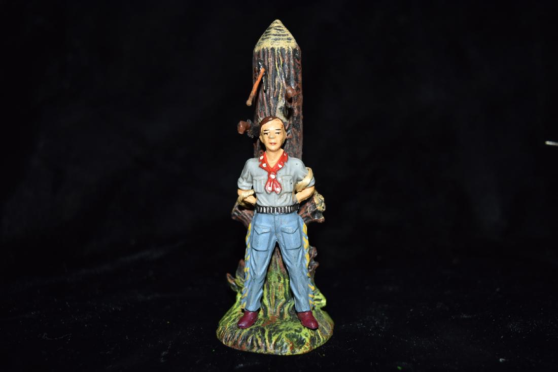 Elastolin Cowboy Tied Up to Log Toy Germany Early 20th (1 of 6)
