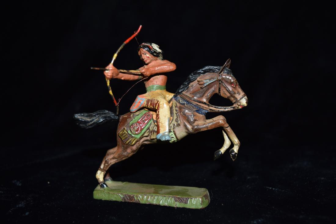 Elastolin Indian on Horse Shooting Bow Toy Germany (1 of 8)