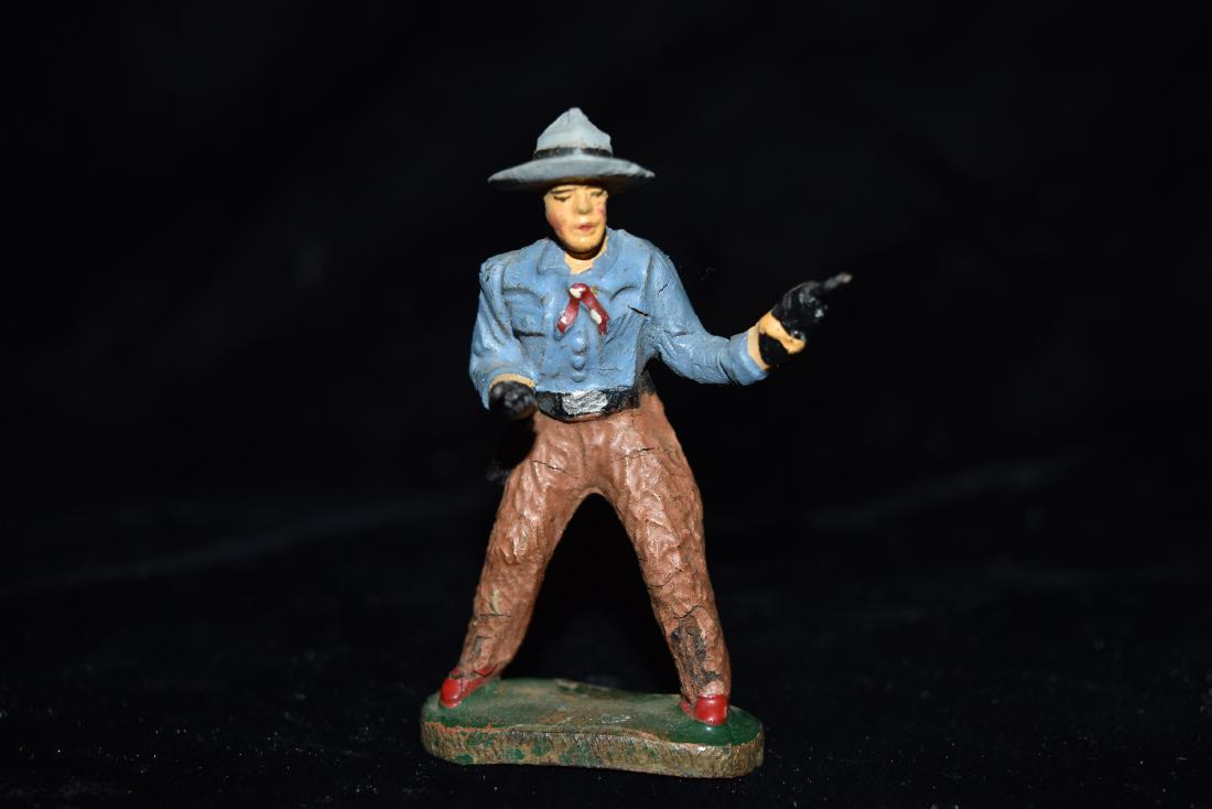 Elastolin Cowboy Shooting Two Revolvers Toy Germany (1 of 6)