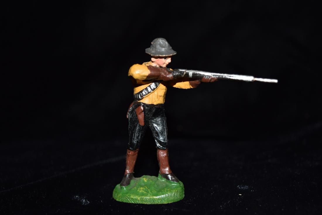 Elastolin Cowboy Shooting Rifle Toy Germany Early 20th: Elastolin Cowboy Shooting Rifle Toy Germany Early 20th Century