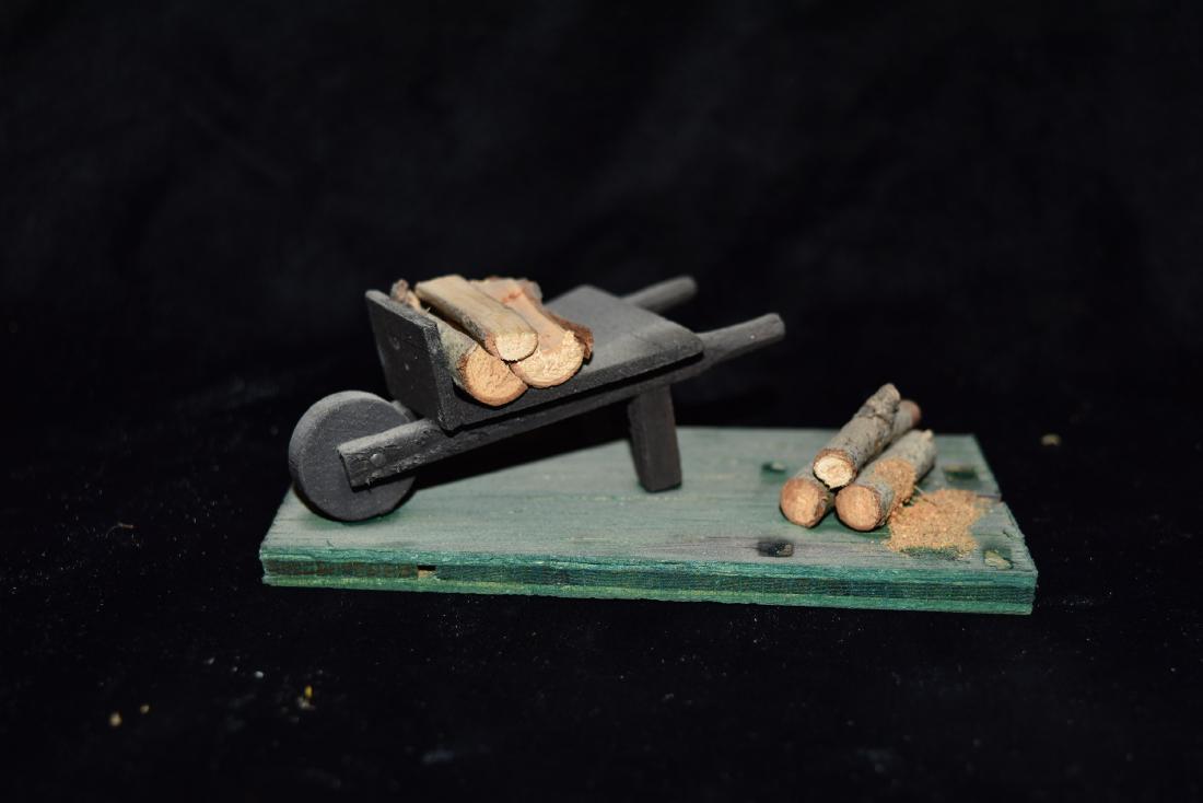 Wood Wheelbarrow and Firewood Toy Germany Early 20th (1 of 6)