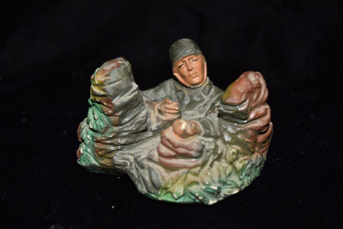 J H Miller Plaster American WWII Soldier in Hole Toy US: J H Miller Plaster American WWII Soldier in Hole Toy US 1950