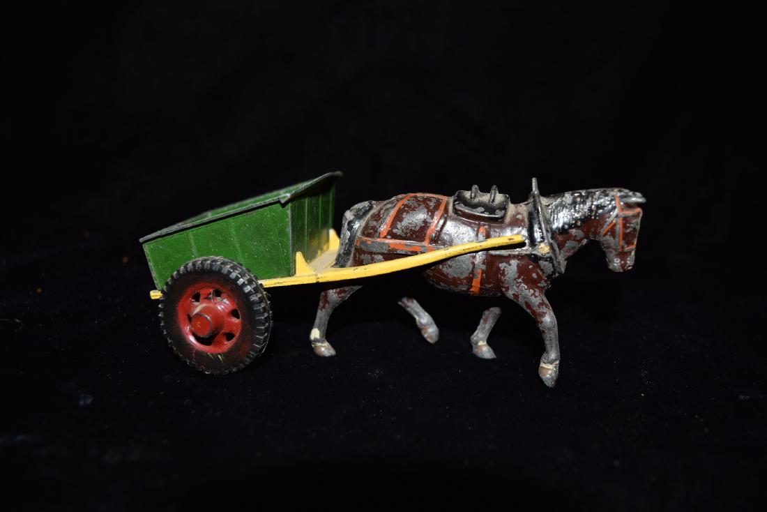 Lead/Tin Horse Pulling Cart Toy England Early/Mid 20th (1 of 8)