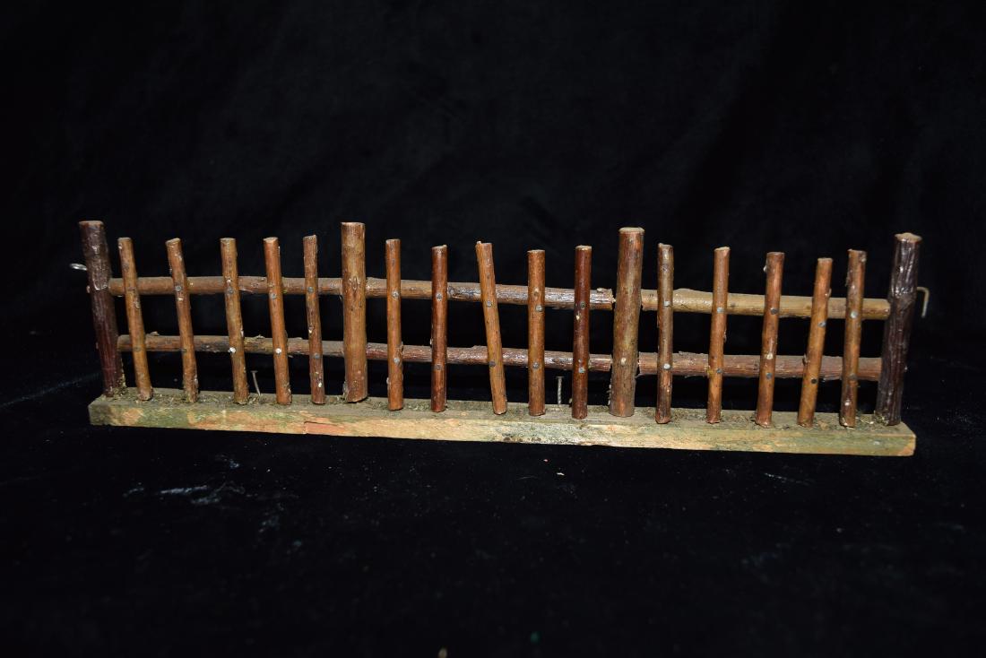 Wood Log Model Fence Section Toy Germany Mid 20th (1 of 6)