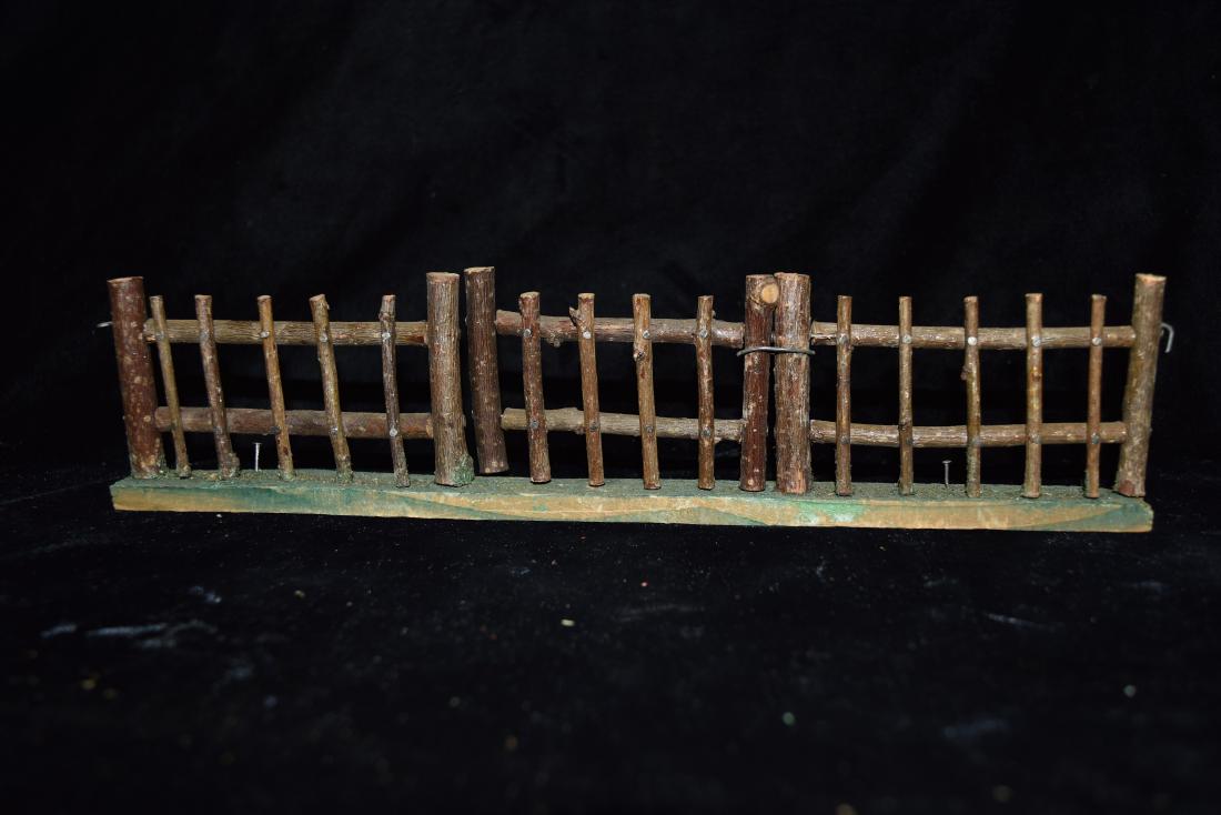 Wood Log Model Fence Section with Gate Toy Germany Mid (1 of 6)