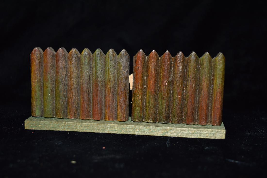 Wood Model Fence Section Toy Germany Mid 20th Century: Wood Model Fence Section Toy Germany Mid 20th Century