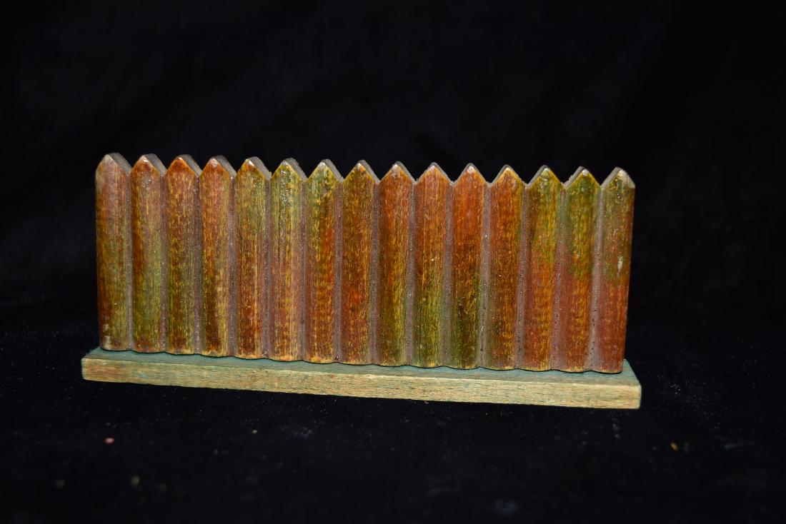 Wood Model Fence Section Toy Germany Mid 20th Century: Wood Model Fence Section Toy Germany Mid 20th Century