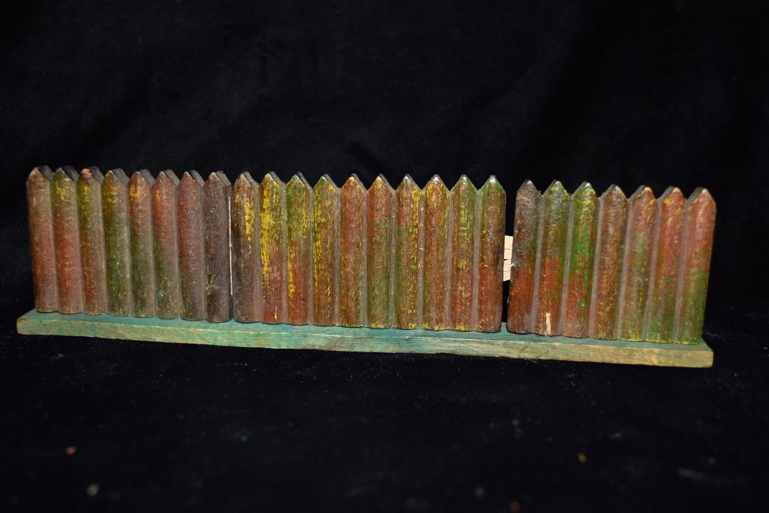 Wood Model Fence Section Toy Germany Mid 20th Century: Wood Model Fence Section Toy Germany Mid 20th Century