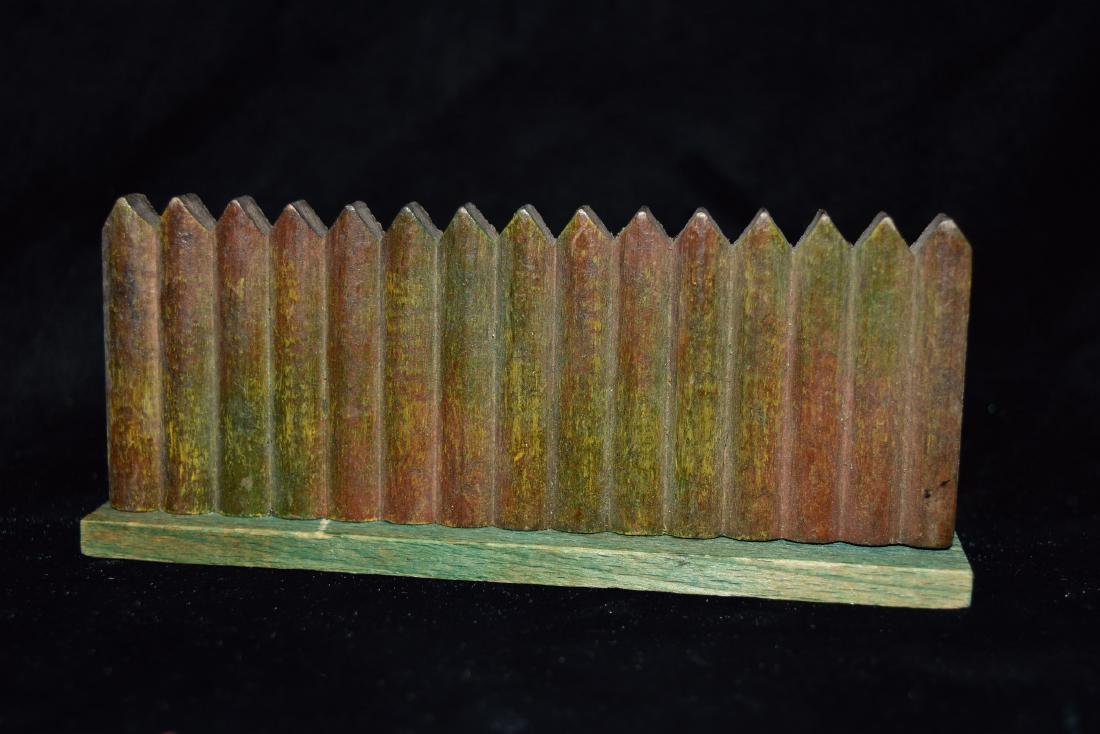Wood Model Fence Section Toy Germany Mid 20th Century: Wood Model Fence Section Toy Germany Mid 20th Century
