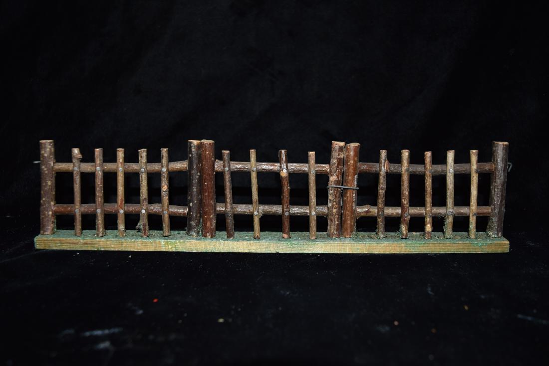 Wood Log Model Fence Section with Gate Toy Germany Mid (1 of 7)