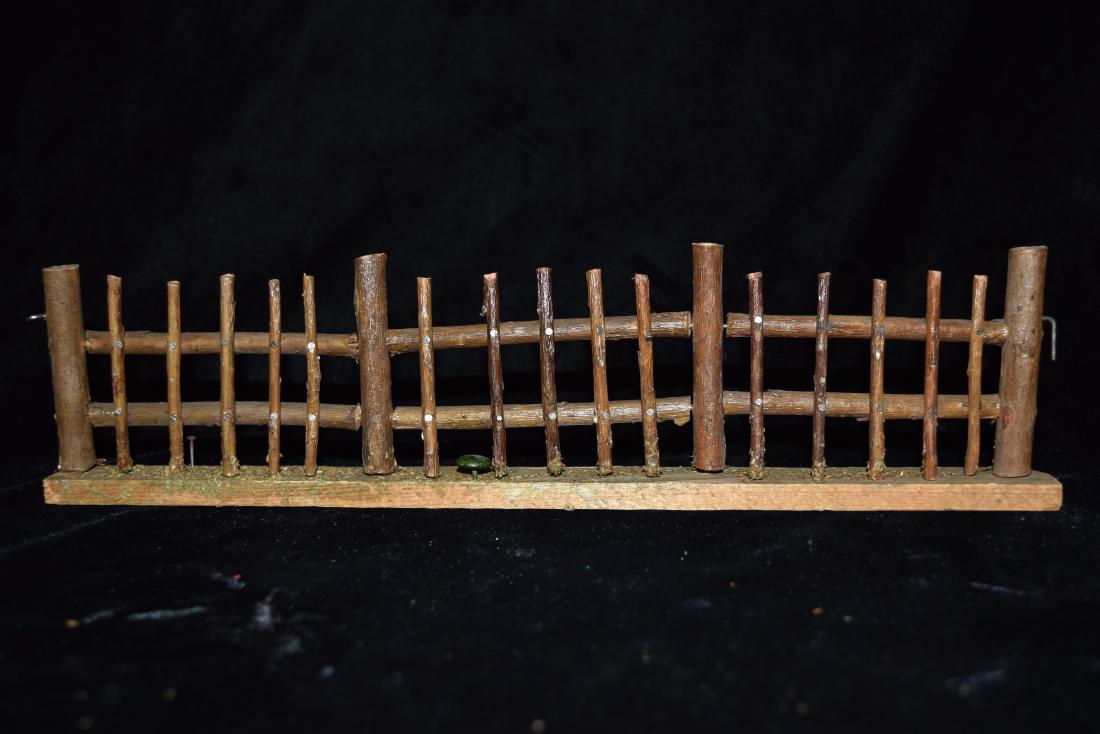 Wood Log Model Fence Section Toy Germany Mid 20th (1 of 6)