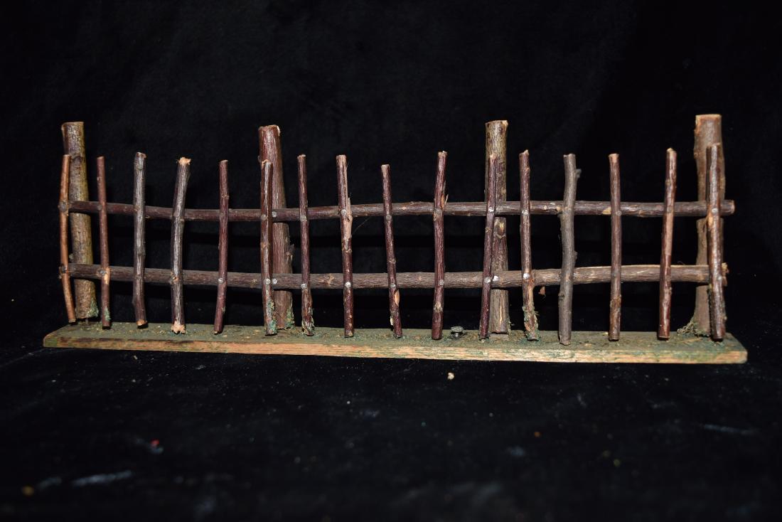 Wood Log Model Fence Section Toy Germany Mid 20th (1 of 6)
