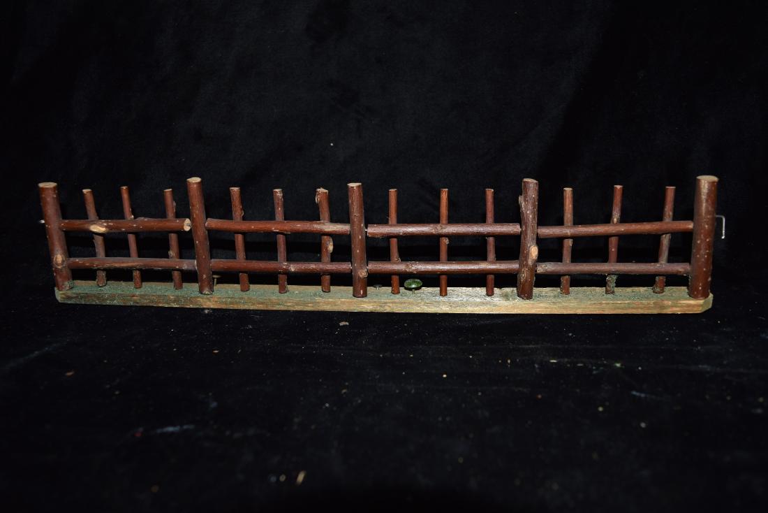 Wood Log Model Fence Section Toy Germany Mid 20th (1 of 5)