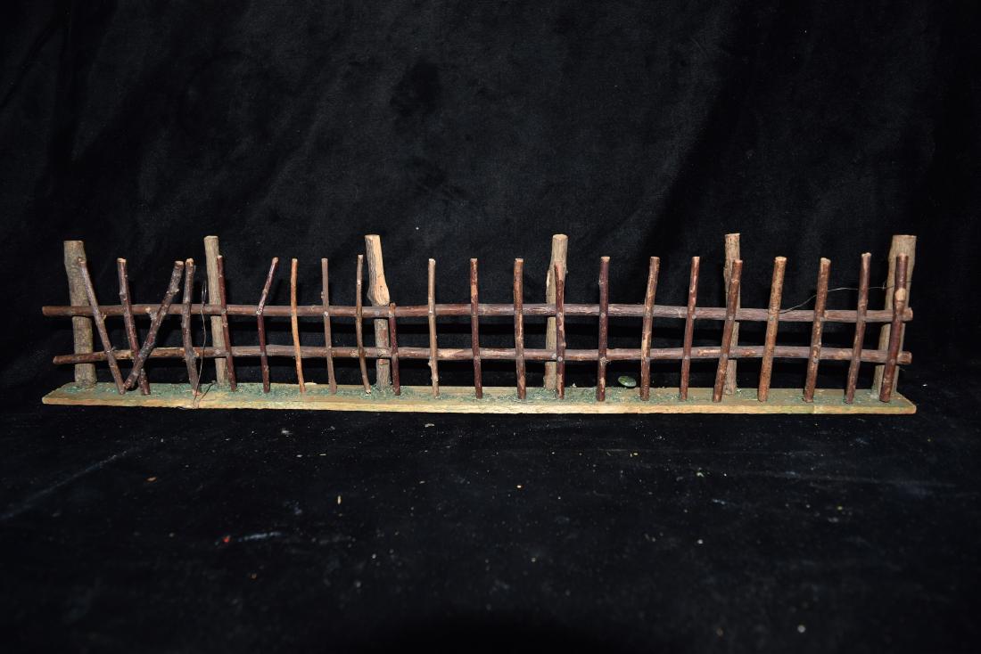 Wood Log Model Fence Section Toy Germany Mid 20th (1 of 4)