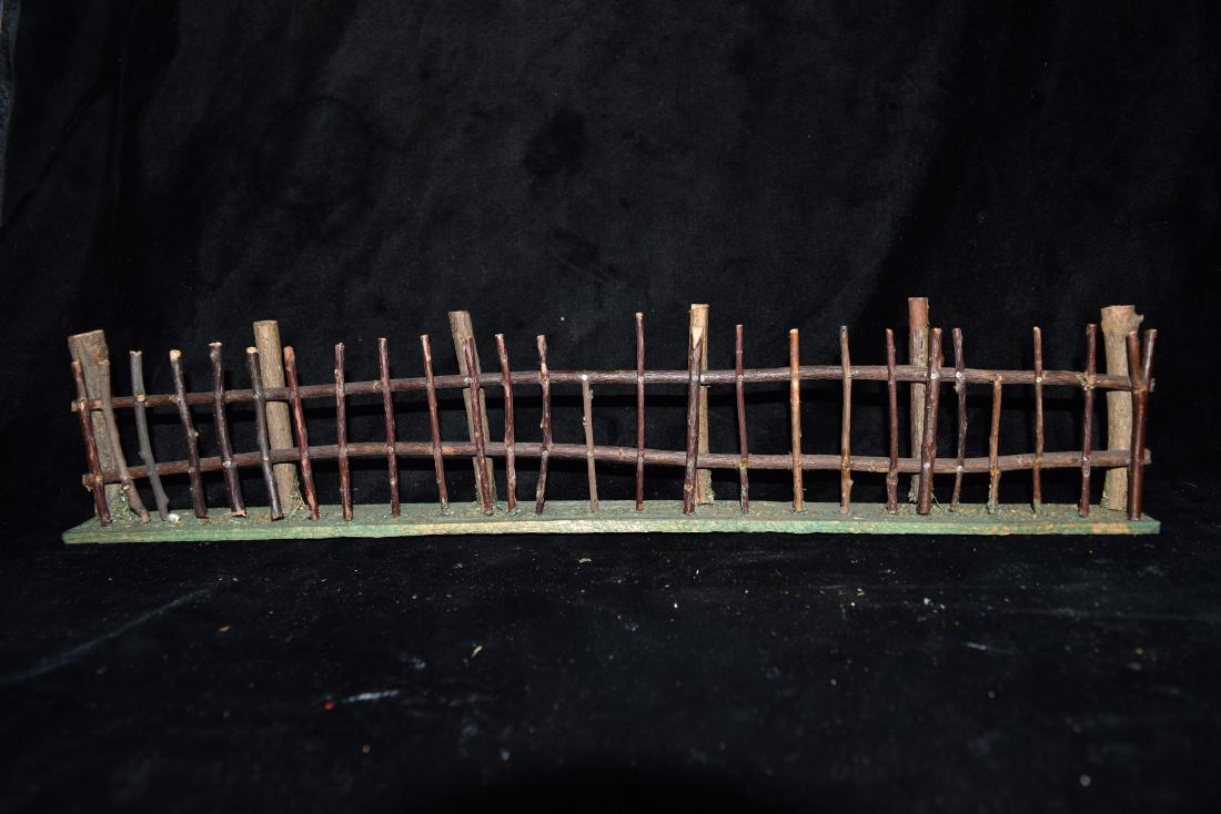 Wood Log Model Fence Section Toy Germany Mid 20th (1 of 4)