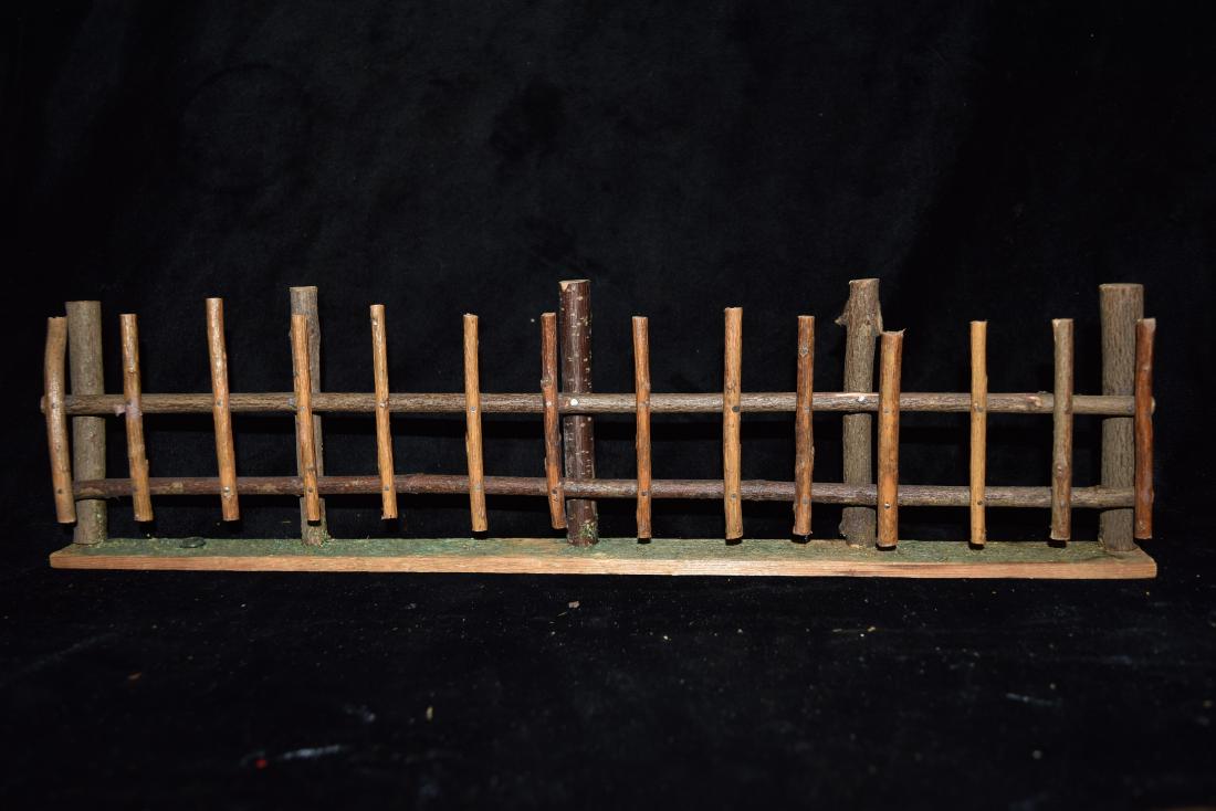 Wood Log Model Fence Section Toy Germany Mid 20th (1 of 4)