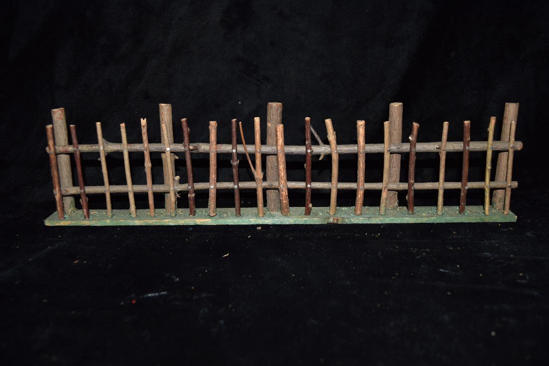 Wood Log Model Fence Section Toy Germany Mid 20th (1 of 4)
