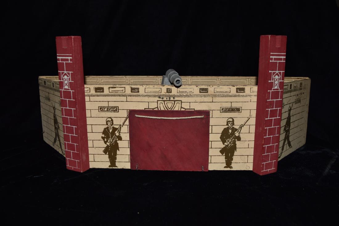 Wood Fort Model with Drawbridge Toy European Mid 20th: Wood Fort Model with Drawbridge Toy European Mid 20th Century