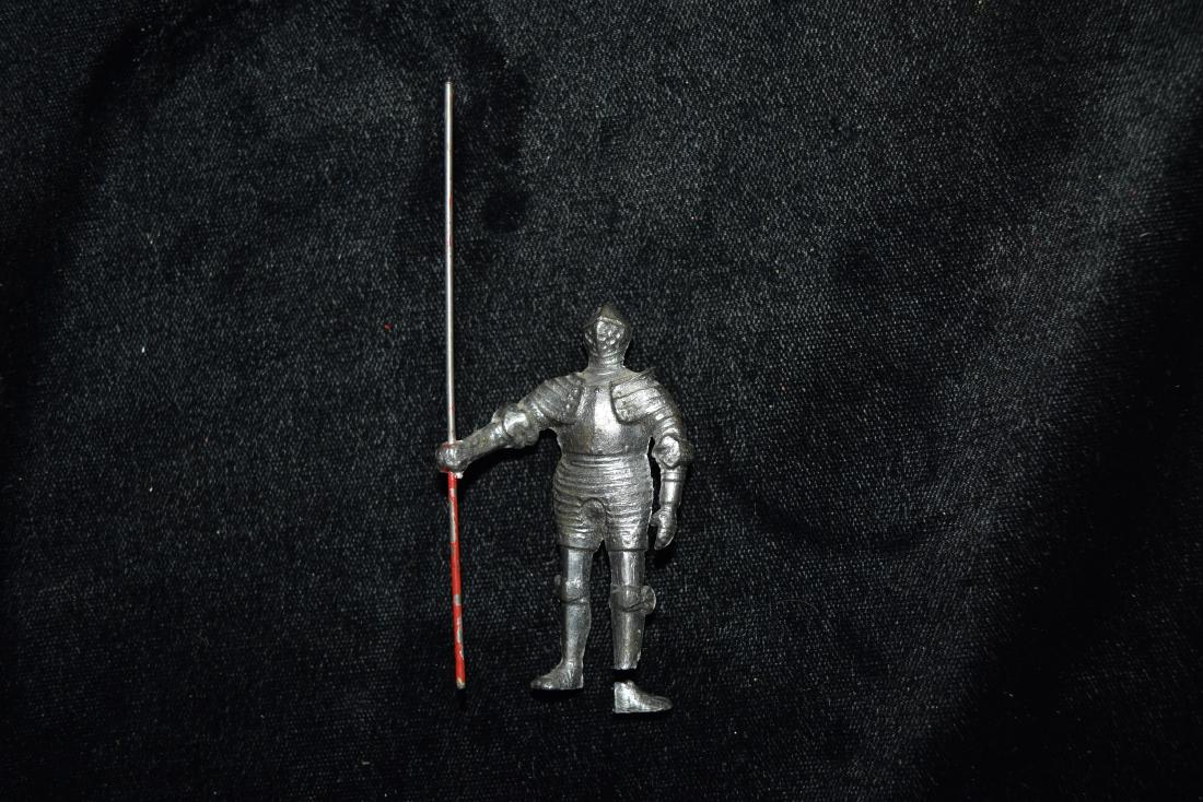 Lead/Tin Knight with Spear Toy England Mid 20th Century (1 of 5)
