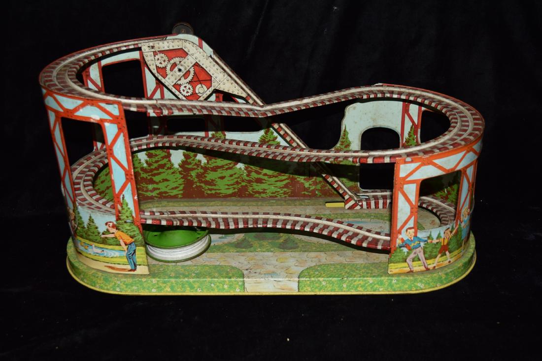 Pressed Metal Wind Up Roller Coaster Toy Mid 20th (1 of 6)