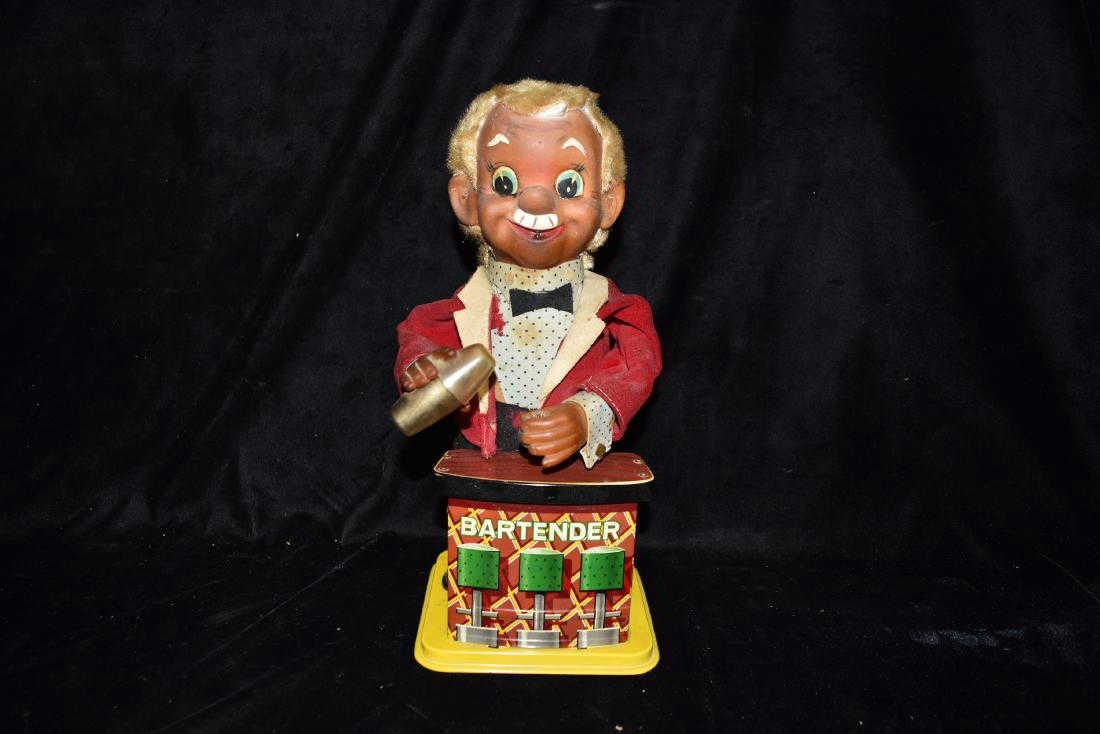 Bartender Battery Powered Toy Mid 20th Century