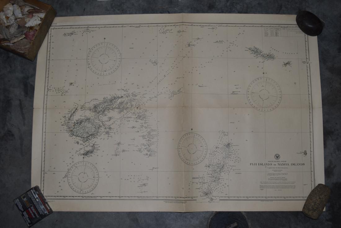 Vintage Map of Fiji Islands and Samoa Islands: Vintage Map of Fiji Islands and Samoa Islands