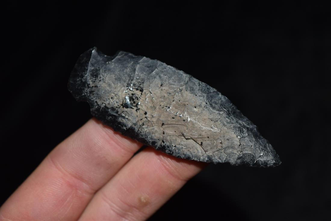 3 3/16" Obsidian Side Notch, Dallas, Oregon, 1931 Old (1 of 6)