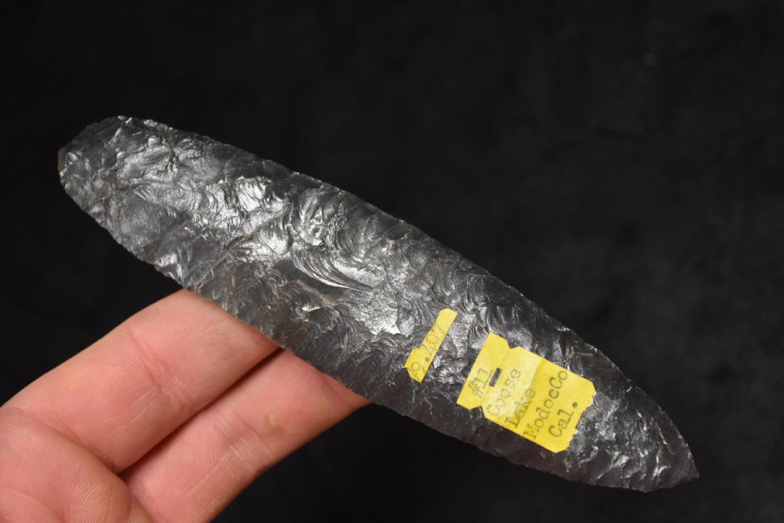 5 3/4" Obisidan Blade Parallel Flaking, Extremely Well (1 of 5)